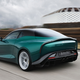 A photo of the rear quarter on the dark green Alfa Romeo Giulia SWB Zagato.